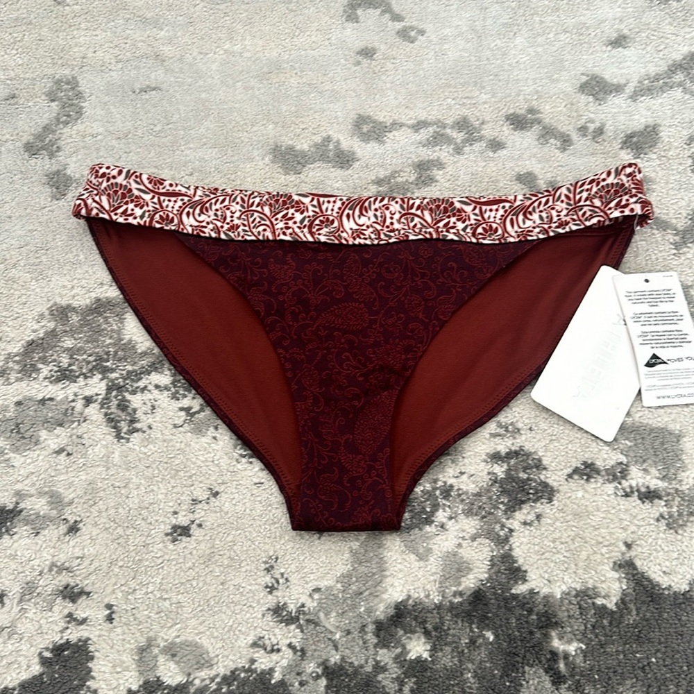 Athleta Paisley burgundy bikini swim bottom